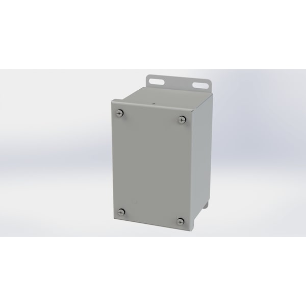Captive Screws Electrical Enclosures, 6.13 in H, 4 in D, 4 in W, NEMA 3R, 4, 12, 13, Carbon Steel